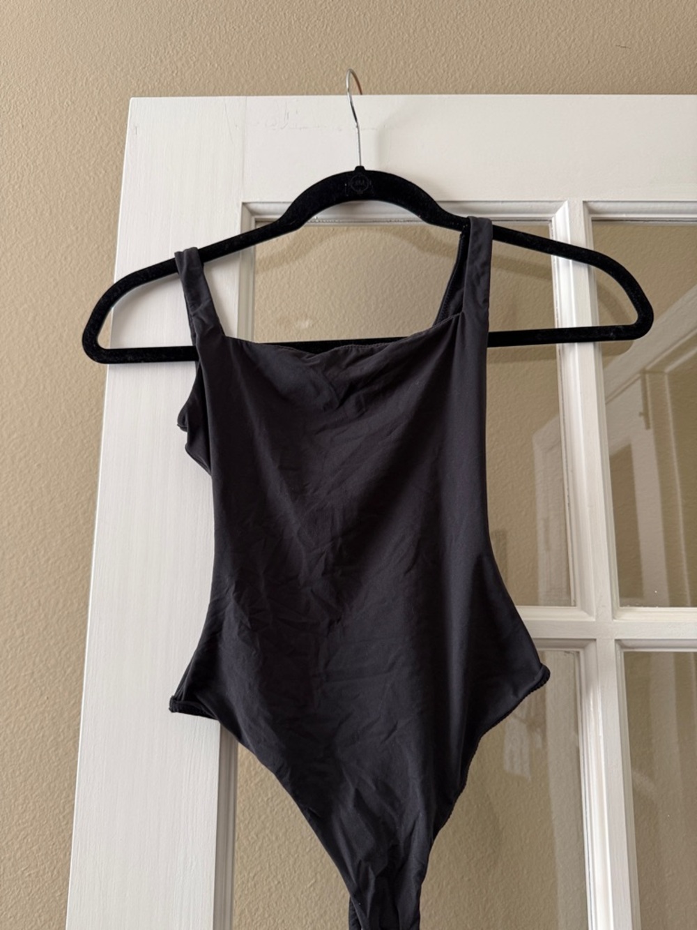 SKIMS Black Scoop-Neck Bodysuit